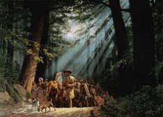 "Gateway to the West: Daniel Boone Leading the Settlers through the Cumberland Gap, 1775" by David Wright, 2002
